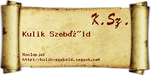 Kulik Szebáld névjegykártya